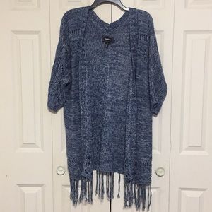 Blue Fringed Cardigan